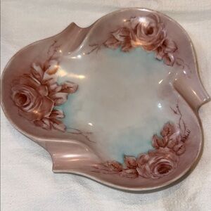 Source Unknown Pink and Blue Floral Dish